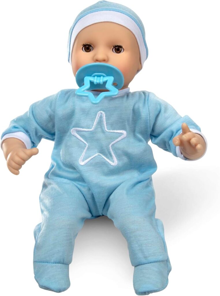 Melissa & Doug Mine to Love Jordan 12” Light Skin-Tone Boy Baby Doll with Romper, Cap, Pacifier