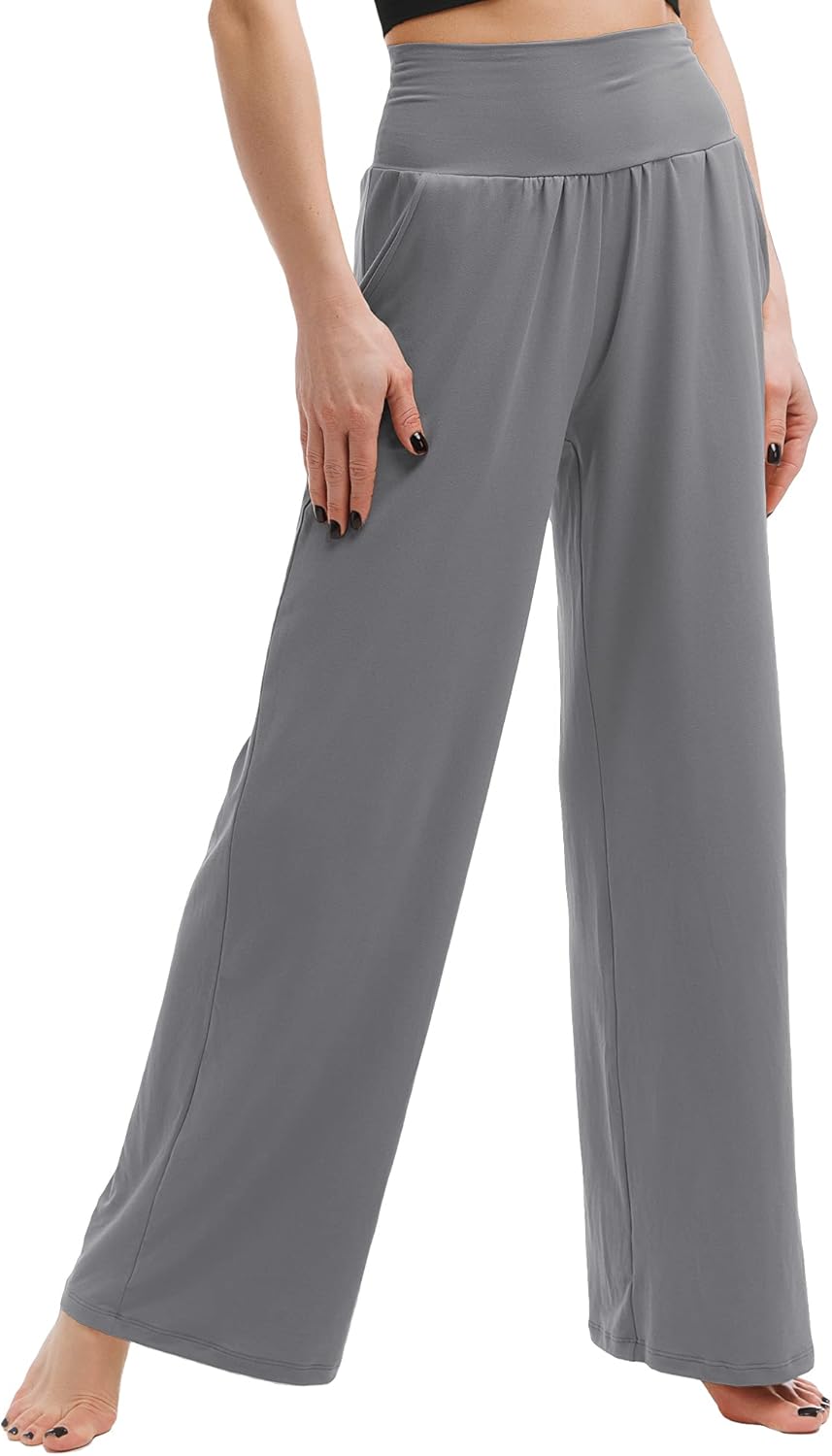 CADITEX Wide Leg Pants For Women- High Waisted Yoga Sweatpants Comfy Sports Athletic Lounge Pants with Pockets