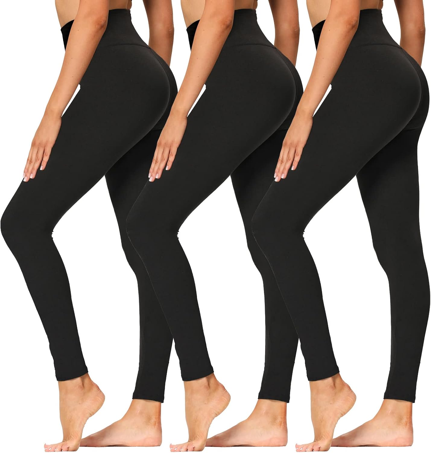 High Waisted Leggings for Women - Soft Athletic Tummy Control Pants for Running Cycling Yoga Workout