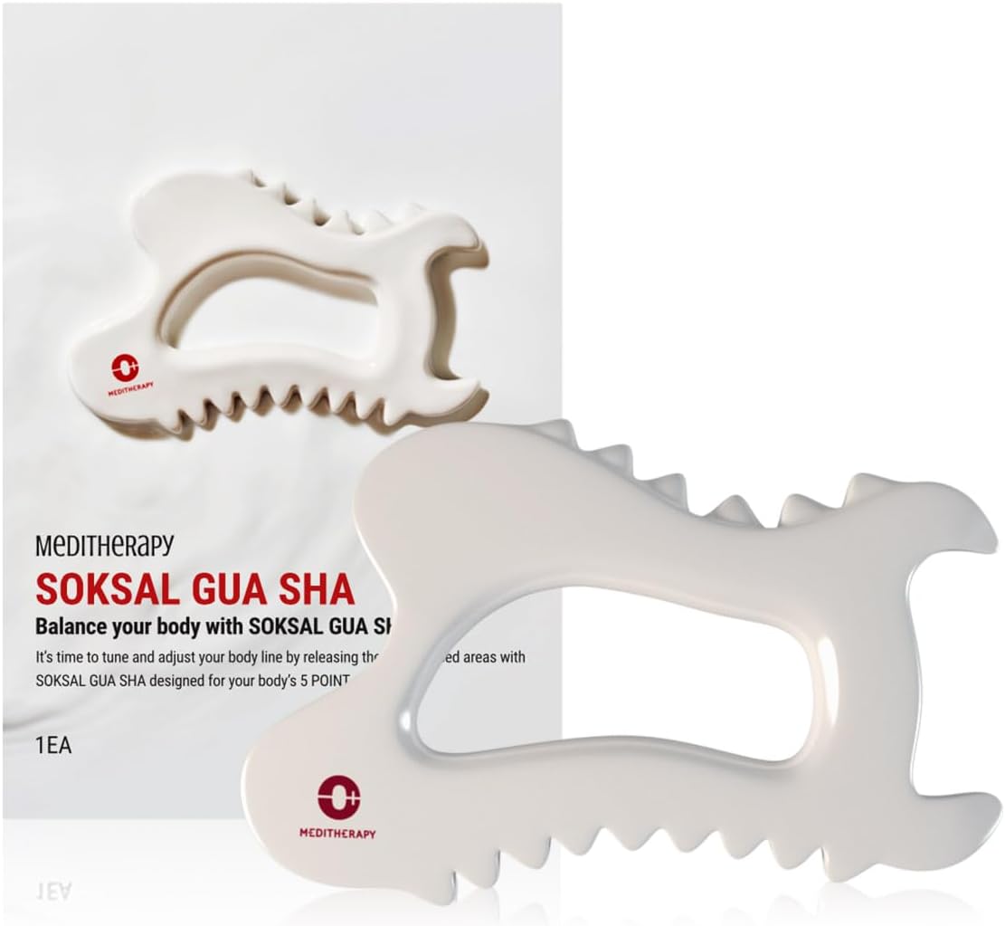 MEDITHERAPY SOKSAL GUASHA,Ceramic Gua Sha,Body Massage Tool, Korean Body Guasha, Guasha Board, Face Lift, Muscle Relief ...