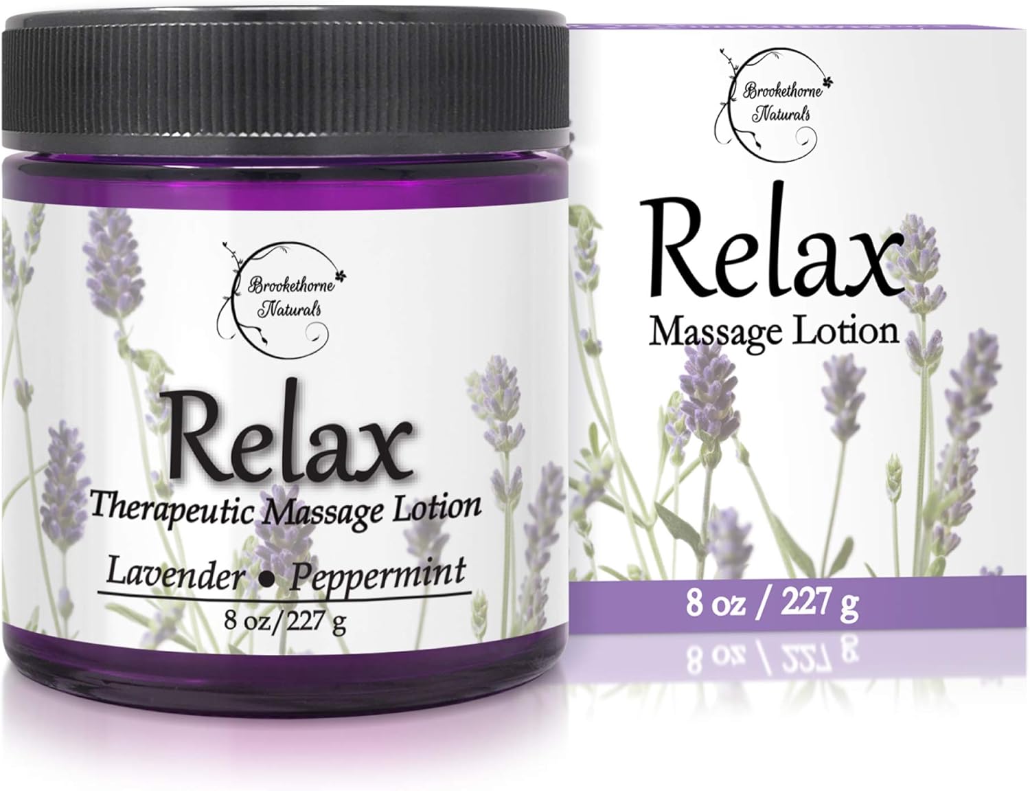 Relax Therapeutic Massage Lotion – All Natural Enriched with Lavender & Peppermint Essential Oils Perfect for Massage Th...